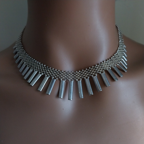 Sterling Silver Italy Choker Necklace - Picture 12 of 12